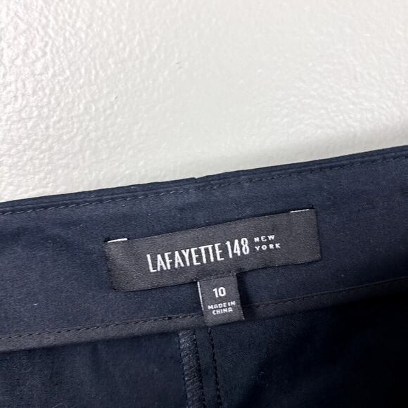 Lafayette 148 Pants Blue-Black Straight Leg Work Office Trousers size 10 Medium - Picture 6 of 6